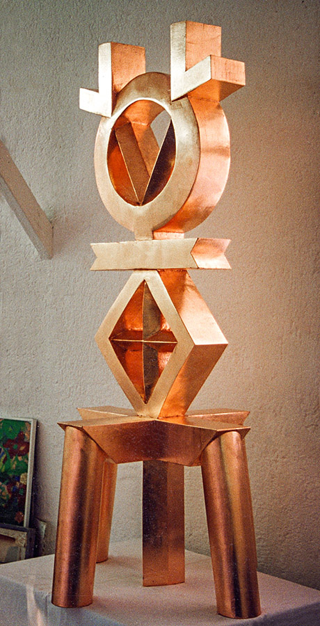 Symbol, 160x60x60cm, Linde, Blattkupfer